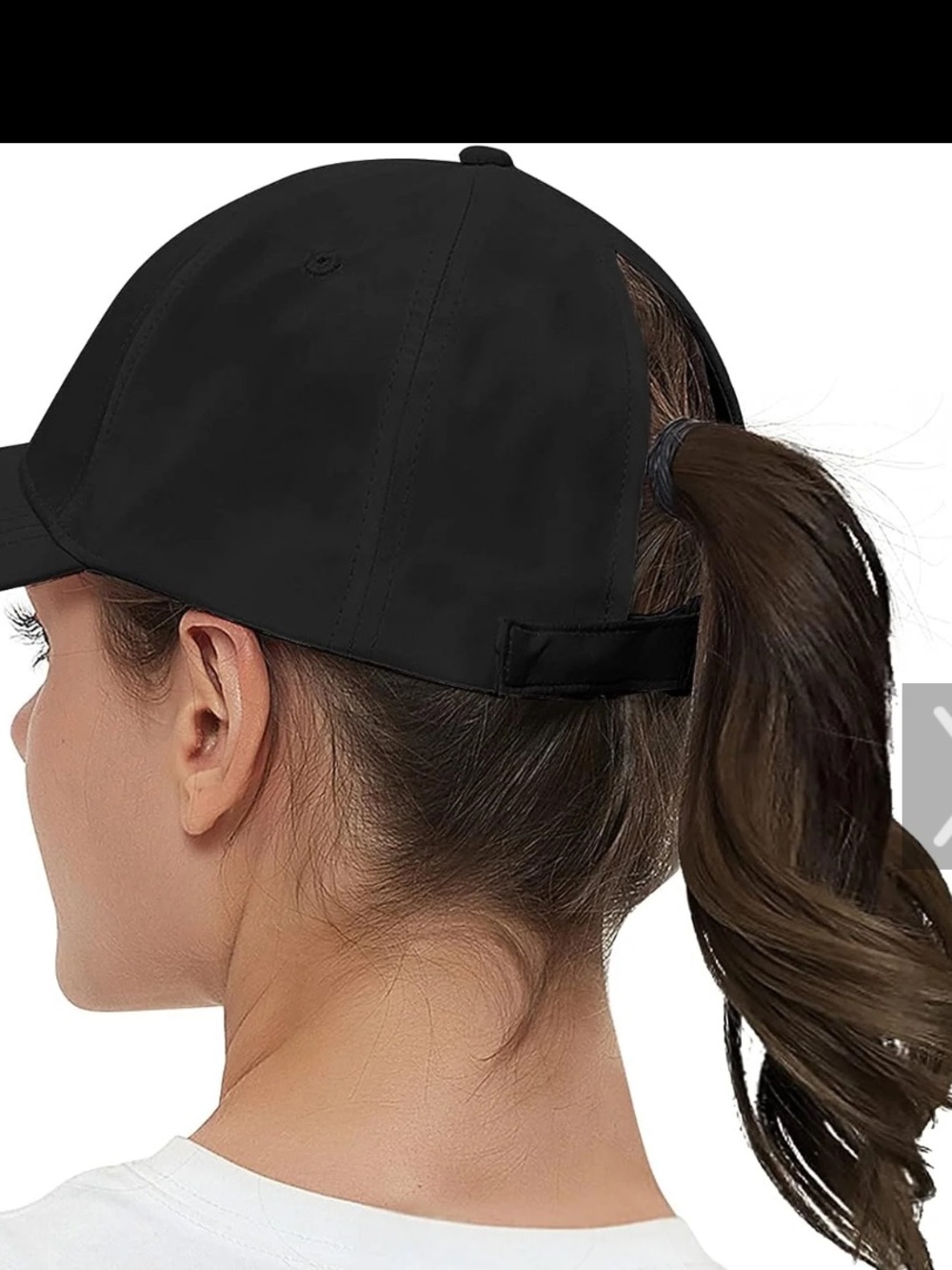 Skora Black Ponytail Baseball Cap for Women Classic Adjustable Hat one size